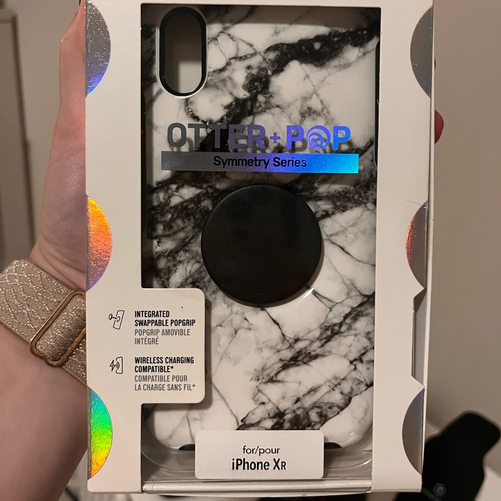 New marble pop socket otter box iPhone XR